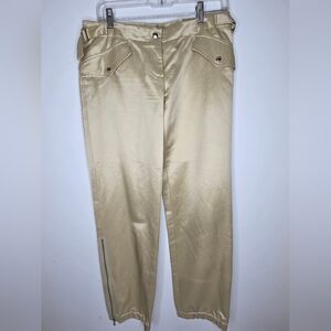 Kulson Italy Size 44 Women Satin Pants 80%cotton 20% Silk